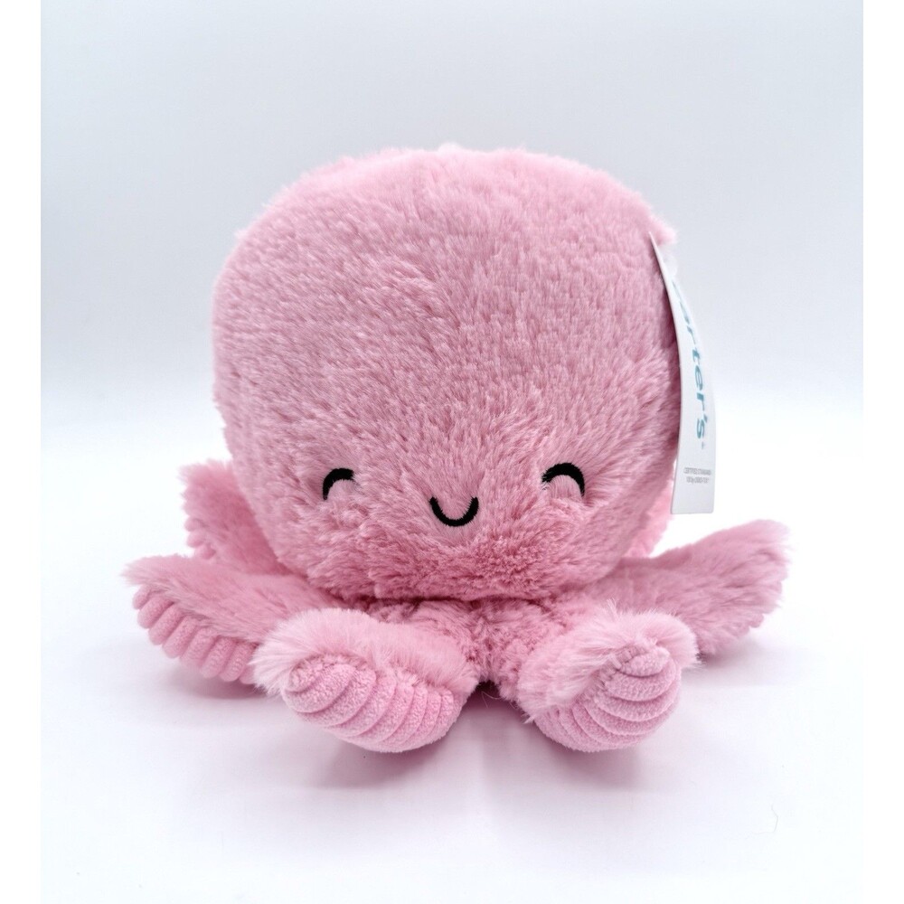 Carters Pink Octopus 8" Plush Corduroy Ribbed Tentacles Soft Lovey NWT Baby Gift